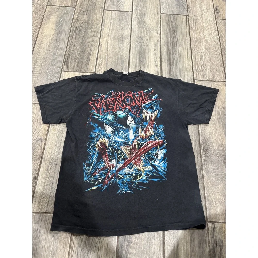 Vintage Marvel Venom Mad Engine T-Shirt Men's Black Graphic Tee Short Sleeve